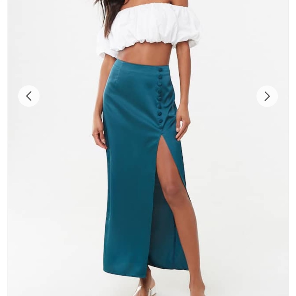 Satin midi skirt